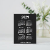 2029 Neon White 6 Month Mini Kalender von Janz Postkarte (Stehend Vorderseite)
