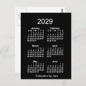 2029 Neon White 6 Month Mini Kalender von Janz Postkarte (Vorne/Hinten)
