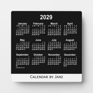 2029 Neon White Desk Calendar von Janz Fotoplatte