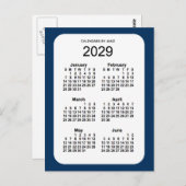 2029 Police Box Blue 6 Month Mini Kalender von Jan Postkarte (Vorne/Hinten)