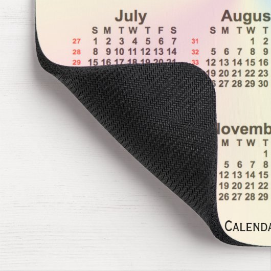 2029 Rainbow Cloud 52 Calendar by Janz Mousepad (Ecke)
