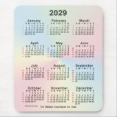 2029 Rainbow Cloud 52 Calendar by Janz Mousepad (Vorne)