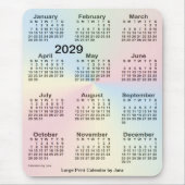 2029 Rainbow Cloud Large Print Calendar by Janz Mousepad (Vorne)