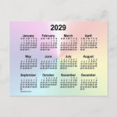 2029 Rainbow Cloud Mini Calendar von Janz Postkarte (Vorderseite)