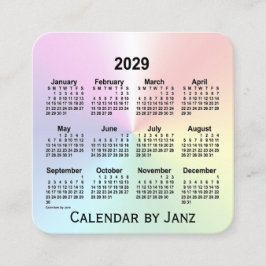 2029 Rainbow Shimmer Calendar von Janz Quadratische Visitenkarte