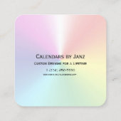2029 Rainbow Shimmer Calendar von Janz Quadratische Visitenkarte (Rückseite)
