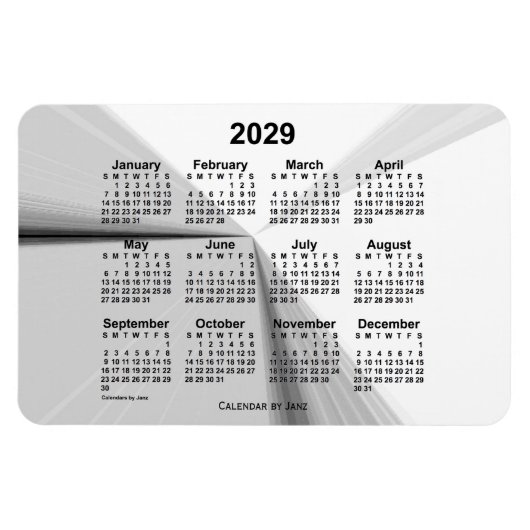 2029 Raucherkalender von Janz 4x6 Magnet (Horizontal)