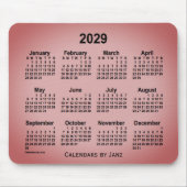 2029 Sangria Gray Calendar von Janz Mouse Pad Mousepad (Vorne)