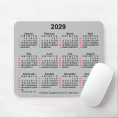 2029 Silver 52 Weeks ISO Calendar by Janz Mousepad (Mit Mouse)