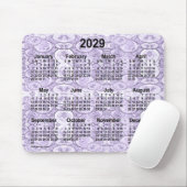 2029 Tiny Bubbles Lila Calendar von Janz Mousepad (Mit Mouse)