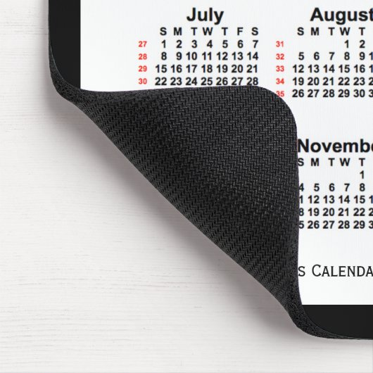2029 Two Tone Black 52 Week Calendar von Janz Mousepad (Ecke)