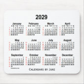 2029 Weißer 52-Wochen-Kalender von Janz Mousepad (Vorne)