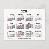 2029 Weißer 52-Wochen-Kalender von Janz Postkarte (Vorderseite)