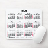 2029 White 52 Weeks ISO Calendar by Janz Mousepad (Mit Mouse)