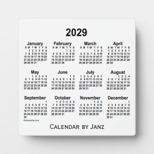 2029 White Desk Calendar von Janz Fotoplatte