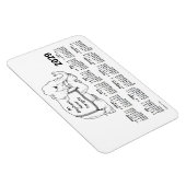 2029 White Elephant Calendar von Janz 4x6 Magnet (Rechte Seite)