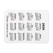 2029 White Holiday Calendar von Janz Magnet (Horizontal)