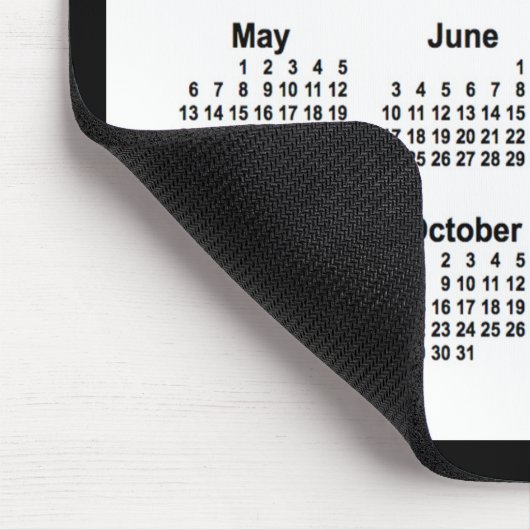 2029 White on Black Calendar by Janz Two Tone Mousepad (Ecke)