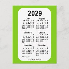 2029 Yellow Green 6 Month Mini Calendar von Janz Postkarte