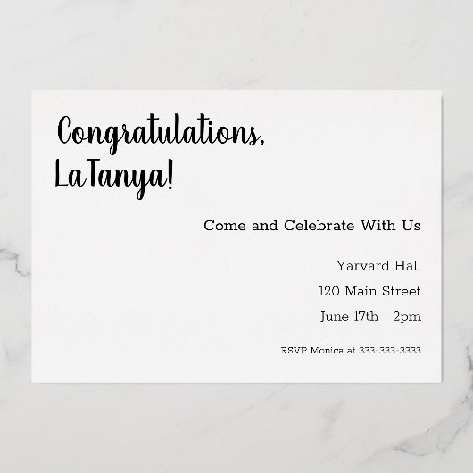 202 Diva Graduation Party Einladung (Rückseite)