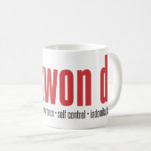 202 Taekwondo Grundsatz-Tasse Kaffeetasse (VorderseiteRechts)