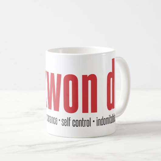 202 Taekwondo Grundsatz-Tasse Kaffeetasse (VorderseiteRechts)