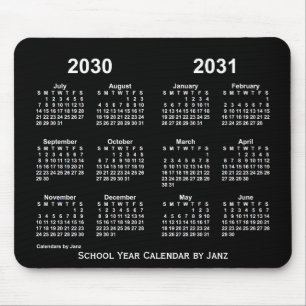 2030-2031 Neon School Year Calendar by Janz Mousepad