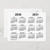 2030-2031 Weißer Schuljahrskalender von Janz Postkarte (Vorne/Hinten)