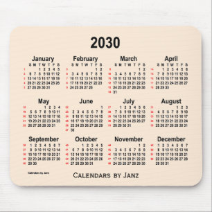 2030 Antique White 52 Weeks Calendar von Janz Mousepad