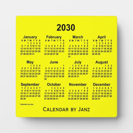 2030 Gelber Schreibtisch Kalender von Janz Fotoplatte (Vorderseite)