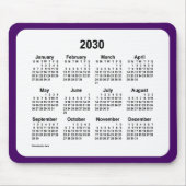 2030 Lila und weißer Kalender von Janz Two Tone Mousepad (Vorne)