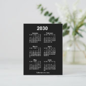 2030 Neon White 6 Month Mini Kalender von Janz Postkarte (Stehend Vorderseite)