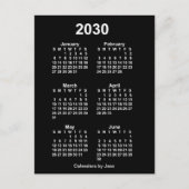 2030 Neon White 6 Month Mini Kalender von Janz Postkarte (Vorderseite)