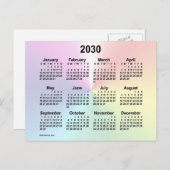 2030 Rainbow Cloud Mini Calendar von Janz Postkarte (Vorne/Hinten)
