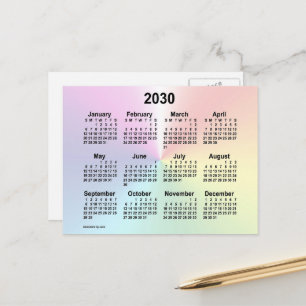 2030 Rainbow Cloud Mini Calendar von Janz Postkarte