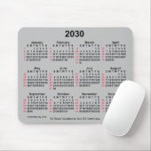 2030 Silver 52 Weeks ISO Kalender von Janz Mousepad (Mit Mouse)