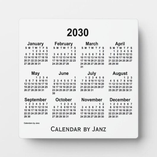 2030 Weißbuch-Kalender von Janz Fotoplatte (Vorderseite)