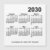 2030 Weißer 6-Monats-Kalender von Janz 5x5 Magnet (Vorderseite)