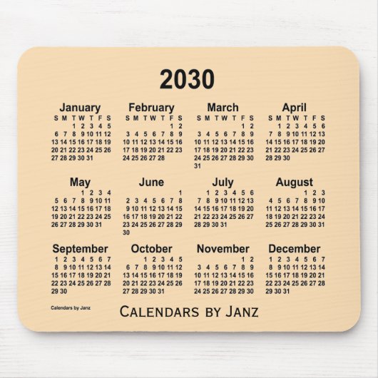 2030 Wheat Calendar von Janz Mouse Pad Mousepad (Vorne)