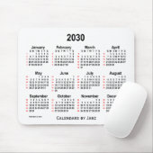 2030 White 52 Weeks Calendar von Janz Mouse Pad Mousepad (Mit Mouse)