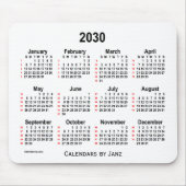 2030 White 52 Weeks Calendar von Janz Mouse Pad Mousepad (Vorne)