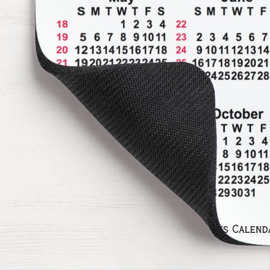2030 White 52 Weeks ISO Calendar by Janz Mousepad (Ecke)