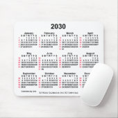 2030 White 52 Weeks ISO Calendar by Janz Mousepad (Mit Mouse)