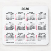 2030 White 52 Weeks ISO Calendar by Janz Mousepad (Vorne)