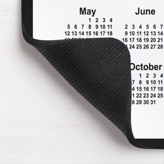2030 White on Black Calendar by Janz Two Tone Mousepad (Ecke)