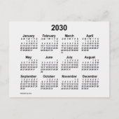 2030 White Smoke Mini Kalender von Janz Postkarte (Vorderseite)