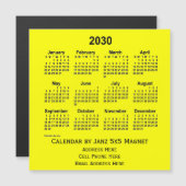 2030 Yellow Business Calendar von Janz Magnetkarte (Vorne/Hinten)