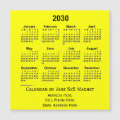 2030 Yellow Business Calendar von Janz Magnetkarte (Vorderseite)