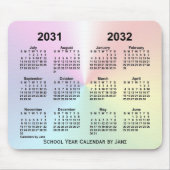 2031-2032 Rainbow Cloud School Calendar by Janz Mousepad (Vorne)