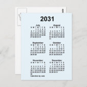 2031 Alice Blue 6 Monat Mini-Kalender von Janz Postkarte (Vorne/Hinten)